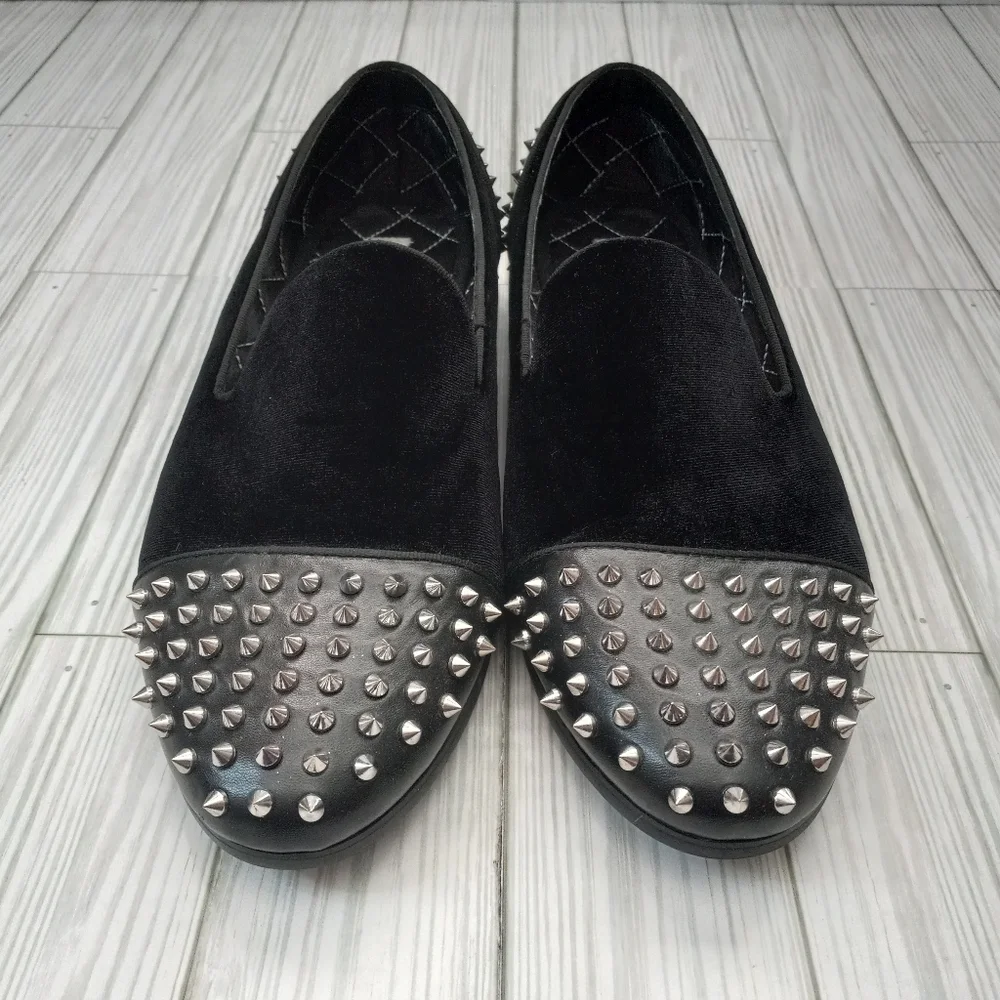Steve Madden Velvet Spiked Studded Gothic Loafers